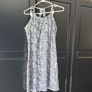 Eddie Bauer White and Blue Halter Sundress